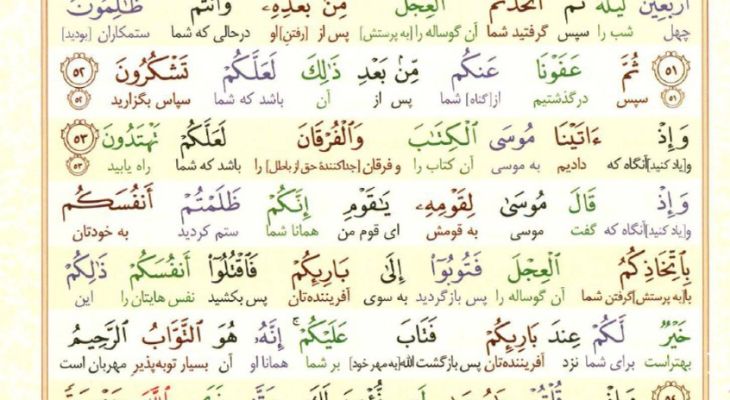 سوره بقره؛ آیه ۴۹ تا ۵۷
