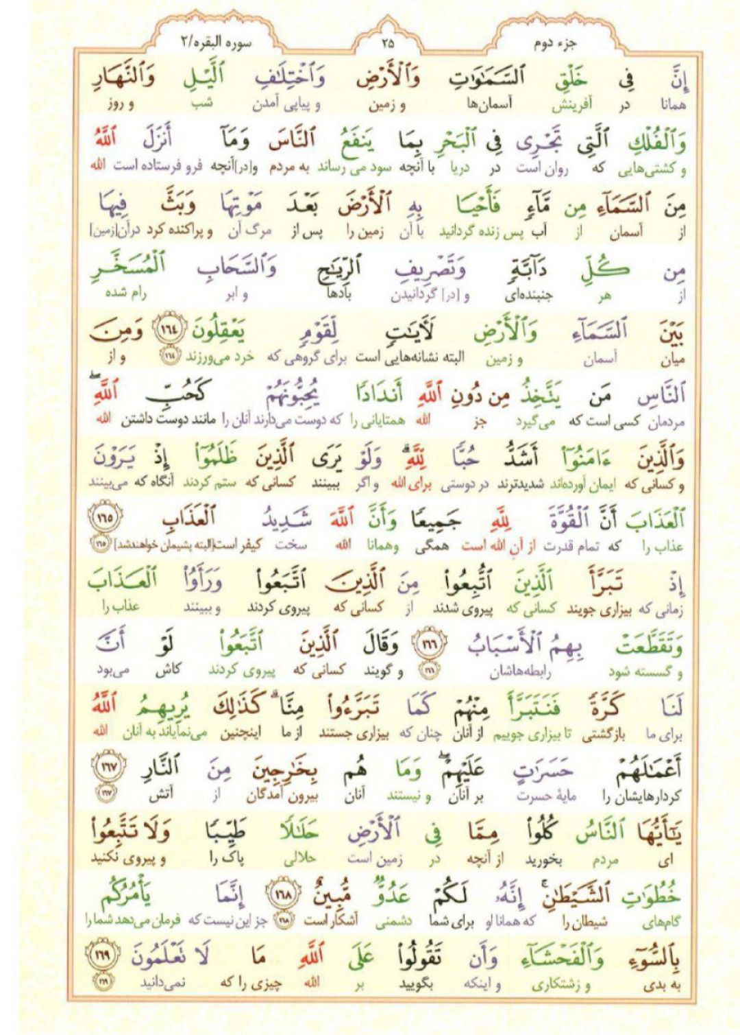 سوره بقره؛ آیه ۱۶۴ تا ۱۶۹