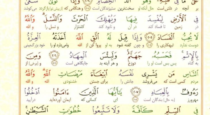 سوره بقره؛ آیه ۲۰۳ تا ۲۱۰