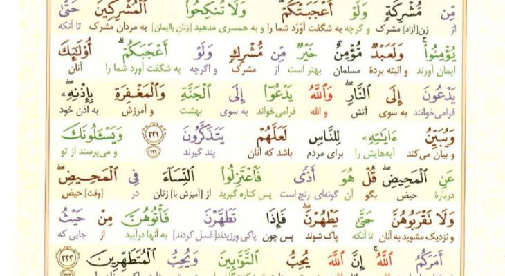 سوره بقره، آیات ۲۲۰ تا ۲۲۴