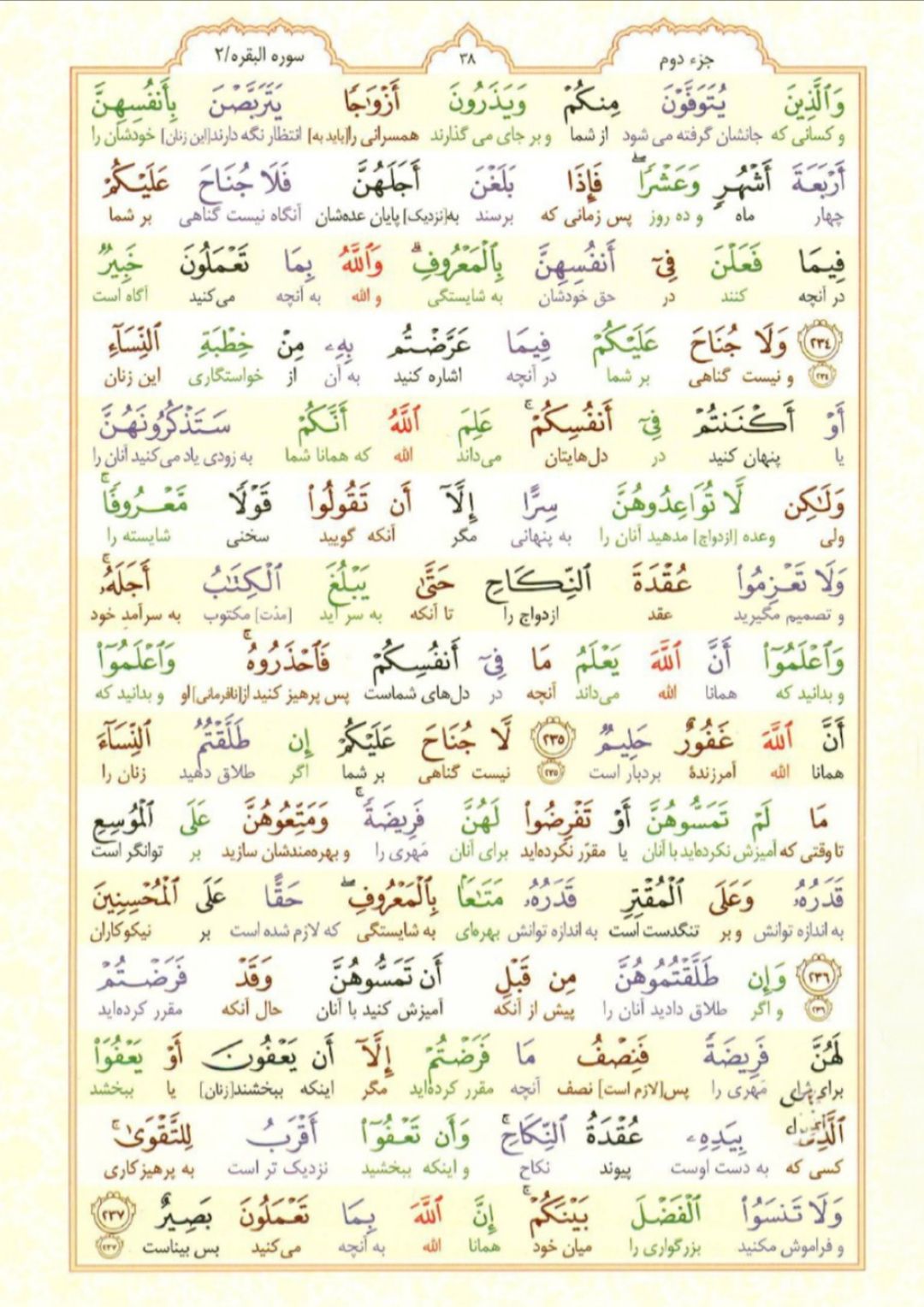 سوره بقره، آیات ۲۳۴ تا ۲۳۷