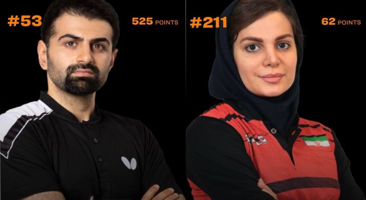 عالمیان و شهسواری در صدر برترین‌های پینگ‌پنگ