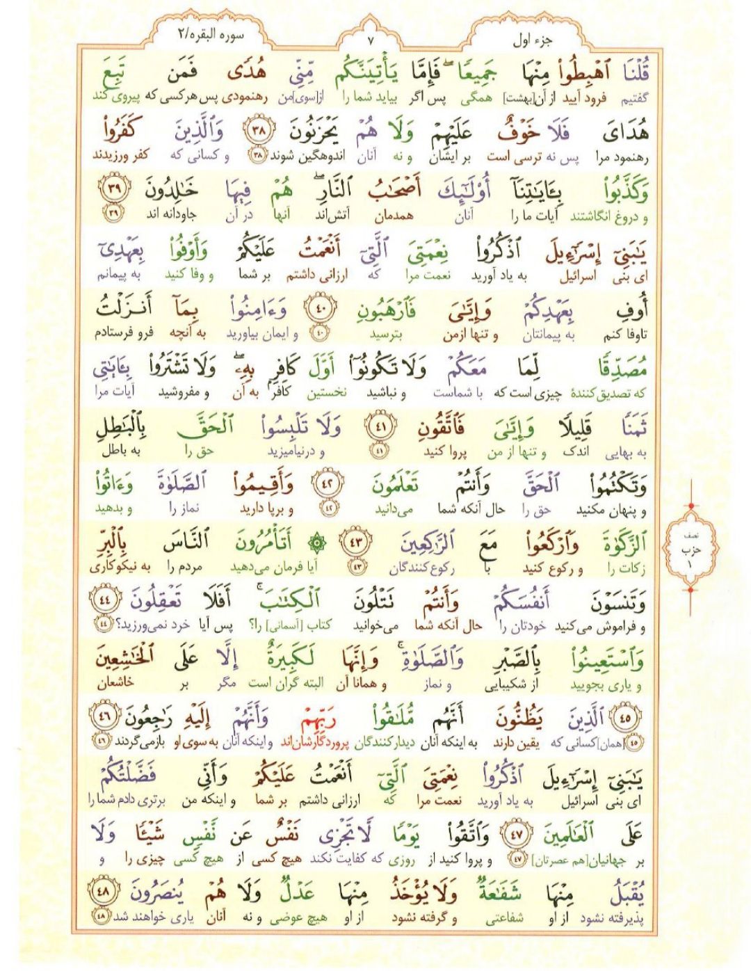 سوره بقره، آیات ۳۸ تا ۴۸