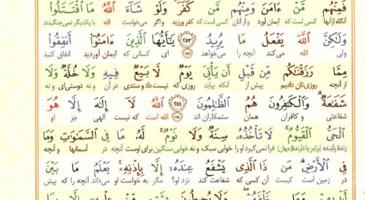 سوره بقره، آیات ۲۵۳ تا ۲۵۶
